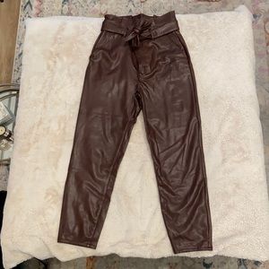 Abercrombie & Fitch brown leather pants